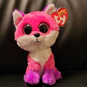 NWT Ty Pink and Purple Stuffed Fox "Joey" RARE CLAIRE'S